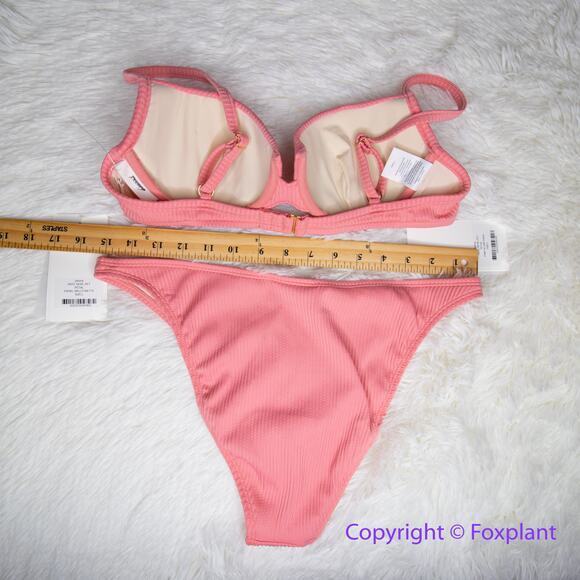 New! Set! Free People x Peony panel balconette highline pant bikini, size L - Picture 7 of 11
